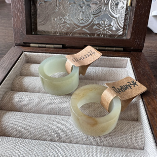 新疆和田玉且末糖白直切戒指内径17港码14指围53平时戒圈12-13