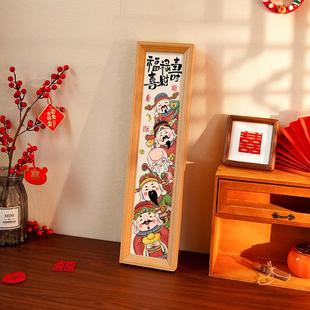 财神爷装 饰品轻奢 饰画玄关入户门五路财神新年招财摆件中式 家用装