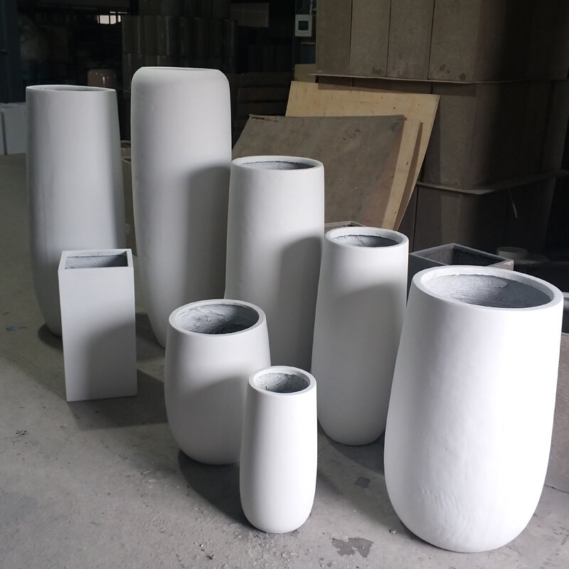新品包邮莫兰迪i落地样品房圆形干花瓶客厅高筒长枝花器花插水u.