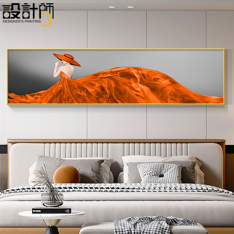 现货人物装饰画主卧室床头横幅挂画轻奢J简约宾馆酒店客厅房间壁