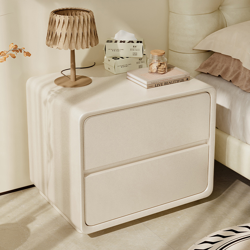床头柜奶油风实木小型简约现代卧室收纳柜202O4新款主卧家用置物