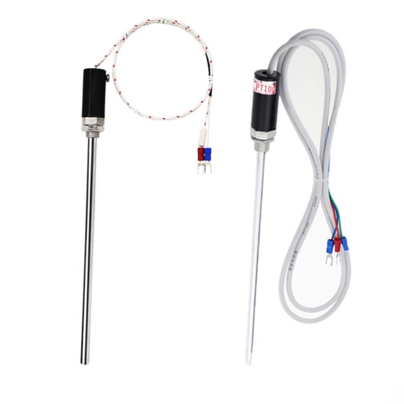 手柄传感器E K PT100 CU50热电偶热电阻水油温烘箱感温线测温探头