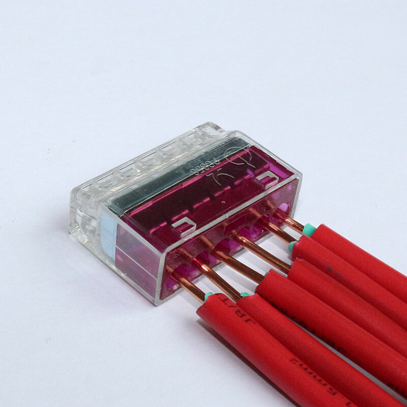 。金笔PC356插入式接线头电线连接器建筑6孔硬导线快速铜接线端子