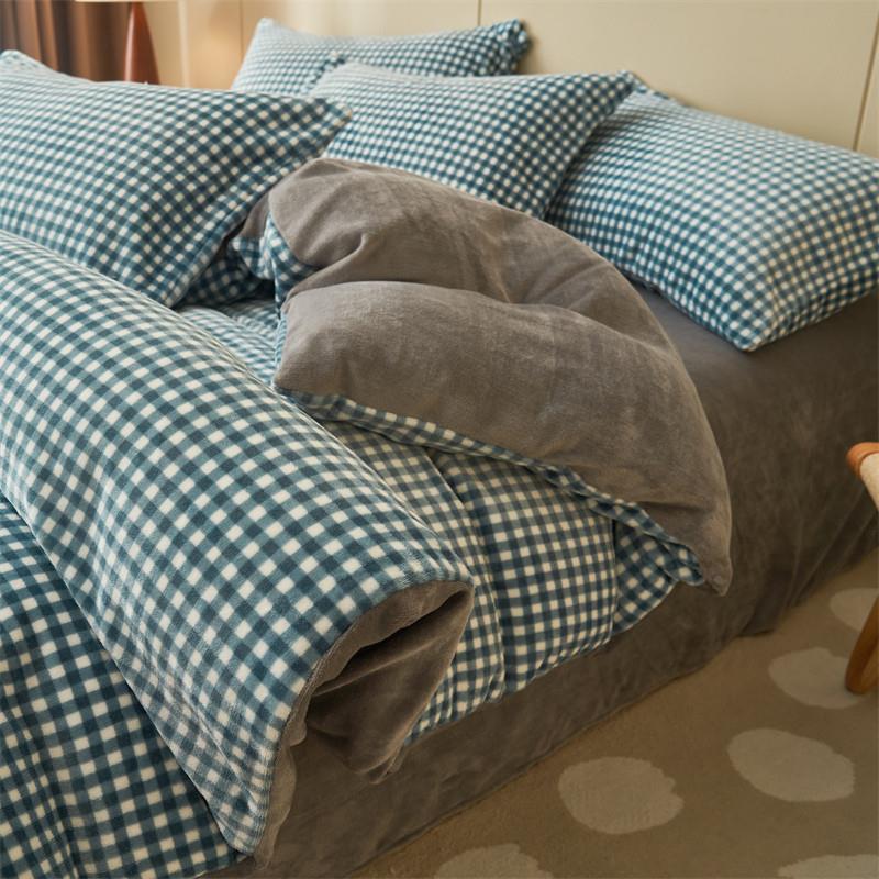 韩国加厚牛奶绒被套单件珊瑚绒冬季双面毛绒被罩床单学生宿舍保暖