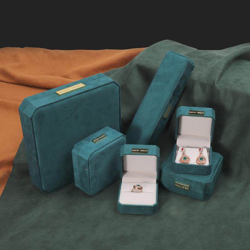 八角仿皮绒首饰包装盒珠宝饰品盒戒指吊坠盒手镯手链耳钉盒子礼盒