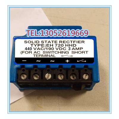 。BRAKE RECIFIER 440/190 3A VDC MODEL: EH 720 HHD INPUT VOLT