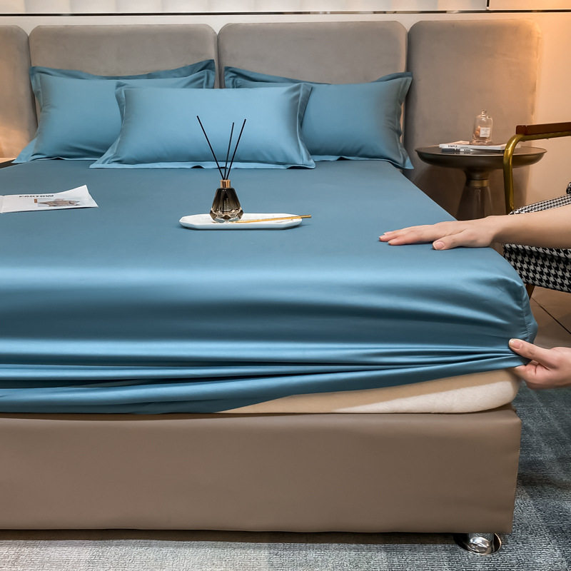 100支双股长绒棉单床笠纯棉贡缎床垫套子全防尘床罩厂家直销批发4