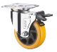 SUPO 222 100 向荣动力4寸带双刹车橙色PU聚氨酯万向脚轮C05S 01A