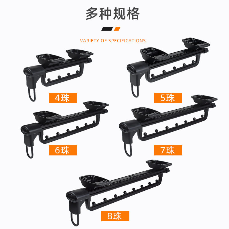 黑色浅衣柜挂衣杆伸缩竖纵向收纳架器挂钩架顶装衣通横杆五金配件