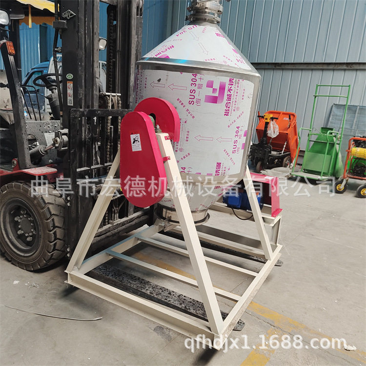 300公斤搅拌机 不锈钢平口蝶阀式混料机 干粉颗粒鼓式预混机