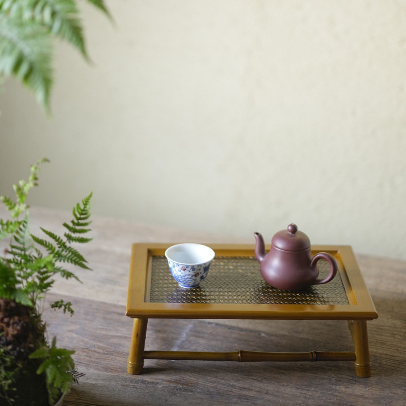 手工竹编茶台茶盘家用干泡台壶承茶具收纳置物架茶杯架