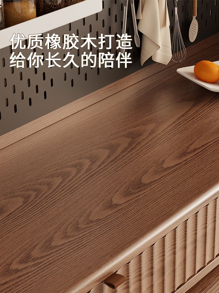 ?实木餐边柜餐桌一体靠墙置物柜酒柜现代简约储物柜厨房带餐桌橱