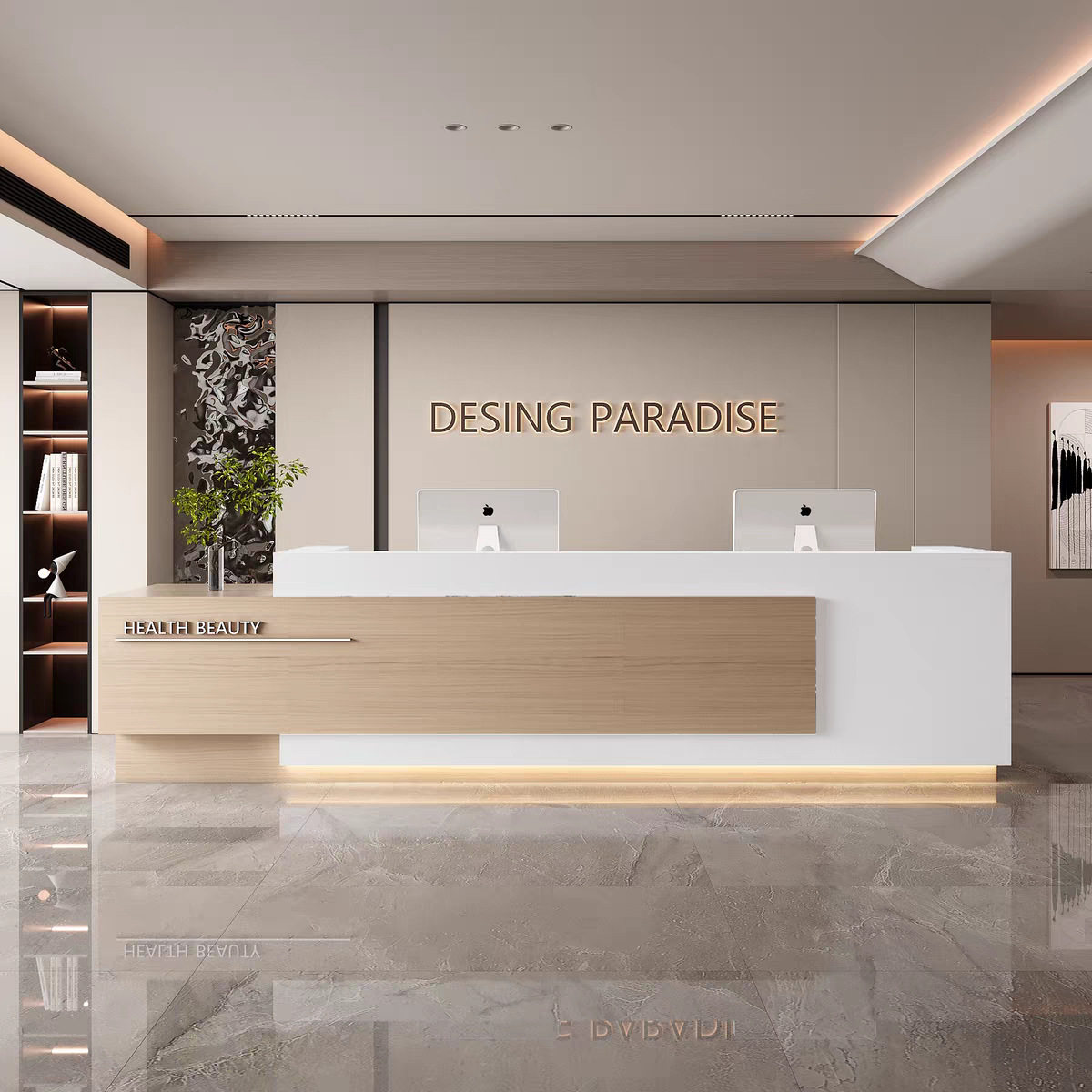 前台接待台简约公司酒店大厅售楼部大堂收银台办公室艺术培训吧台