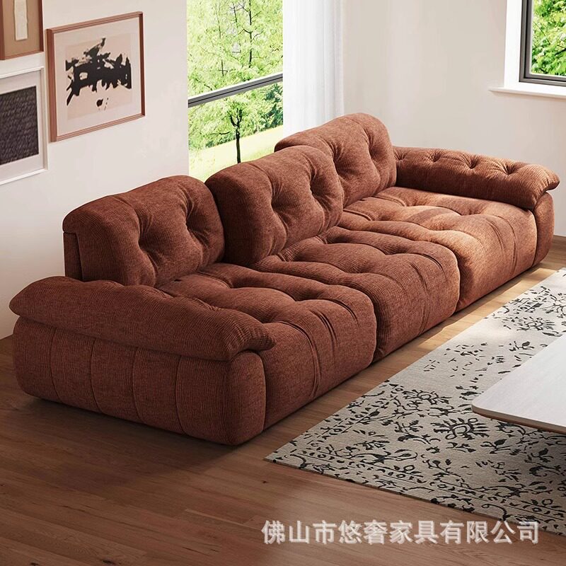 云漫雪尼尔可调靠背深坐沙发