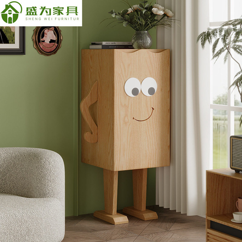 机器人设计师床头柜童趣长脚实木柜子玄关斗柜沙发收纳创意边柜