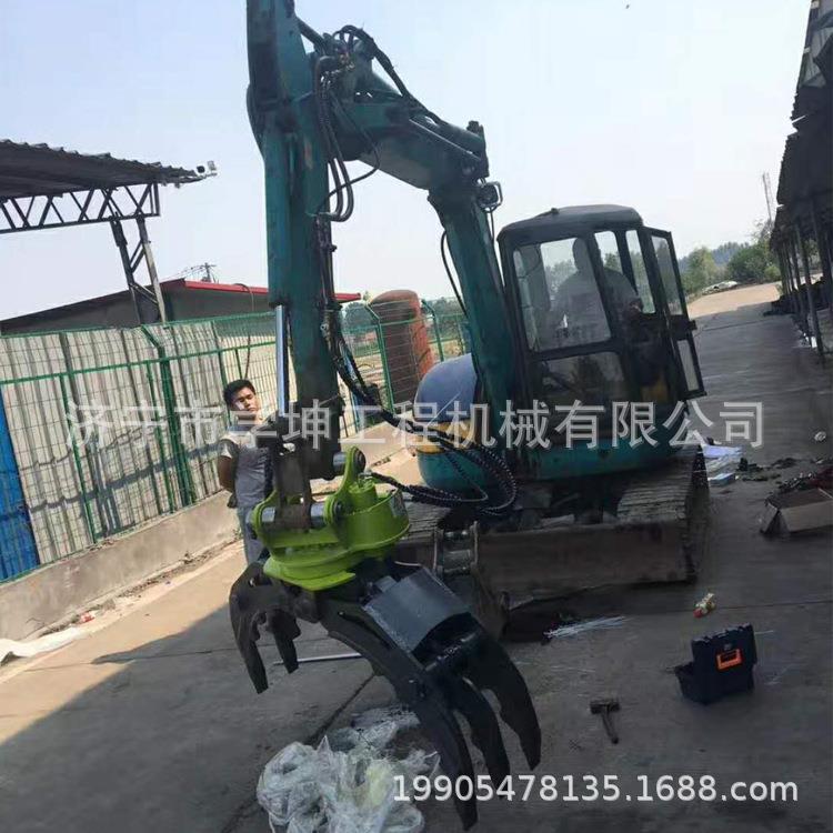 夹石头夹木头夹草垛厂价直销挖机液压夹木器挖机旋转夹具