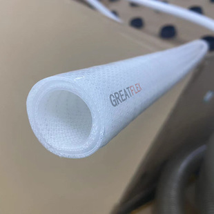 格雷特白色内衬钢丝制药级编织布硅橡胶管工厂FP30