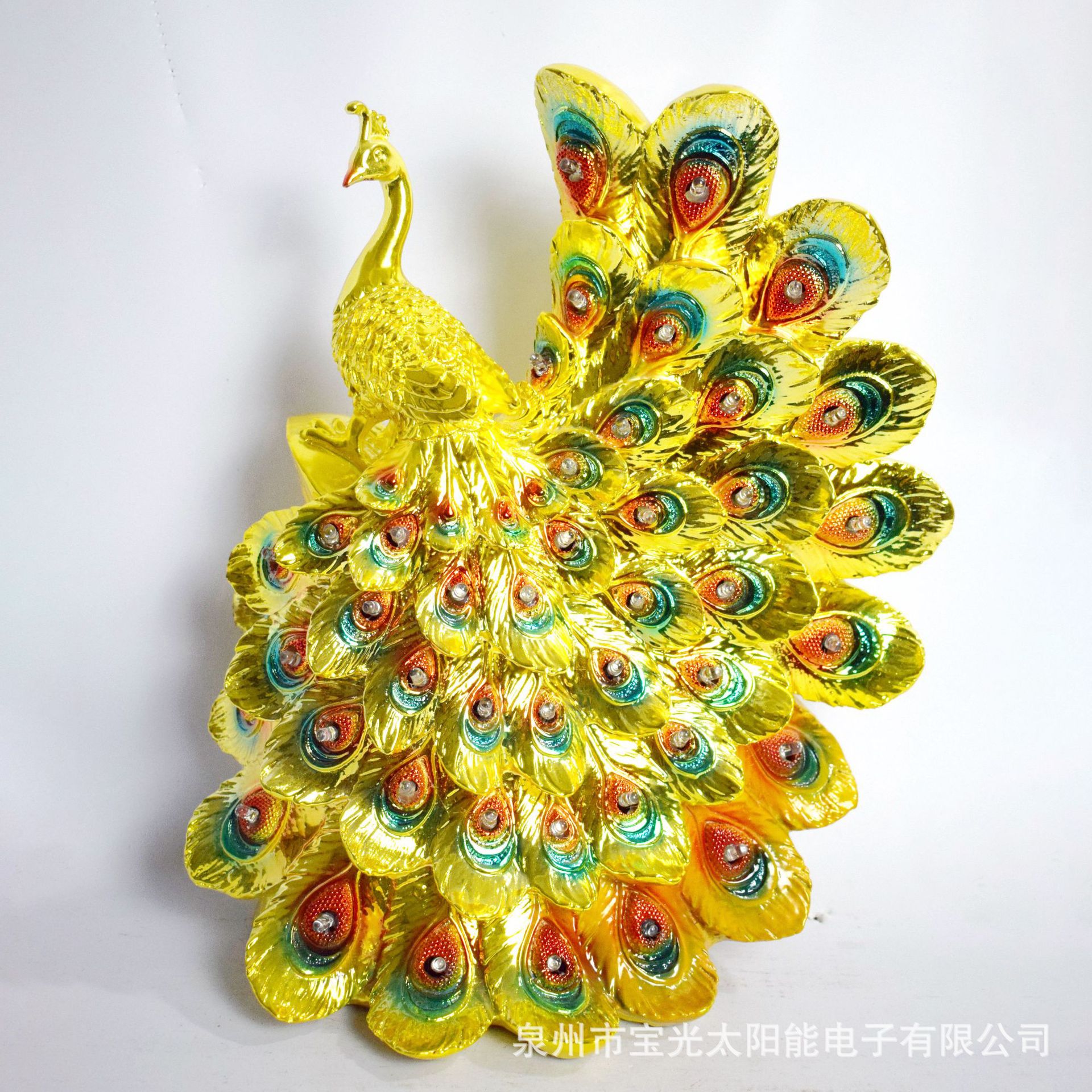源头厂家 新款树脂家居摆件孔雀装饰灯工艺品精品摆台田园动物灯