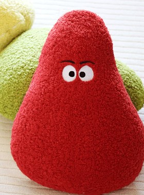 大鸭梨靠垫可爱绿色客厅沙发芒果靠垫床边靠垫牛油果大眼睛娃娃