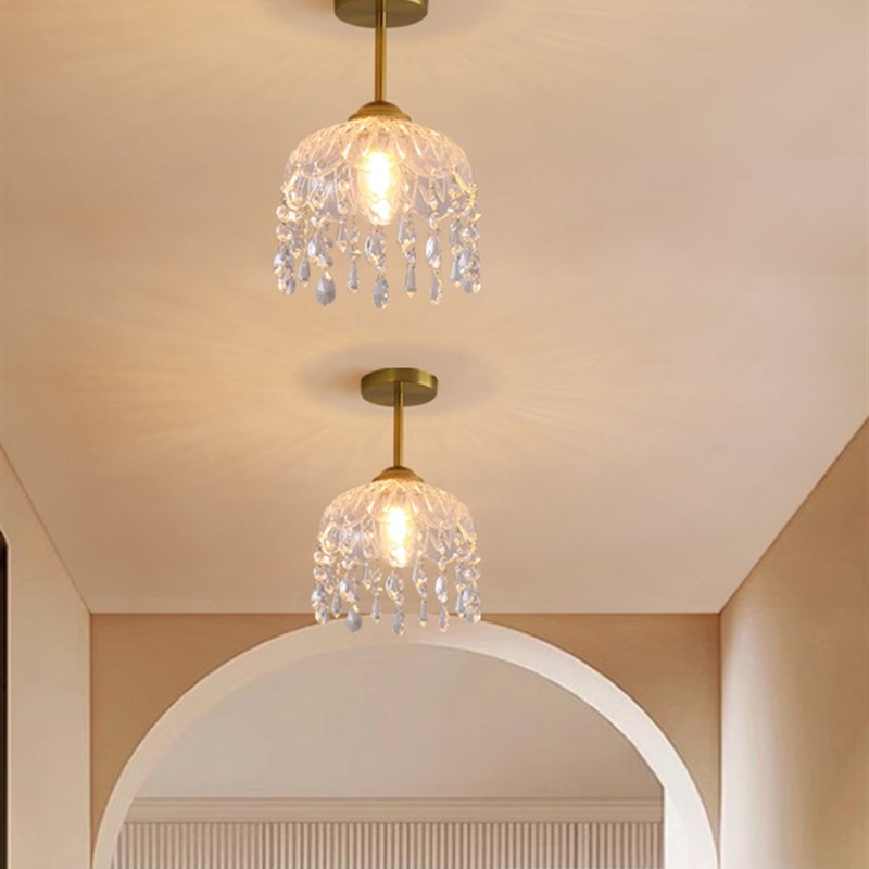 过道灯走廊灯现代l极简主义楼梯入口阳台灯法式吊顶水晶灯小吊灯