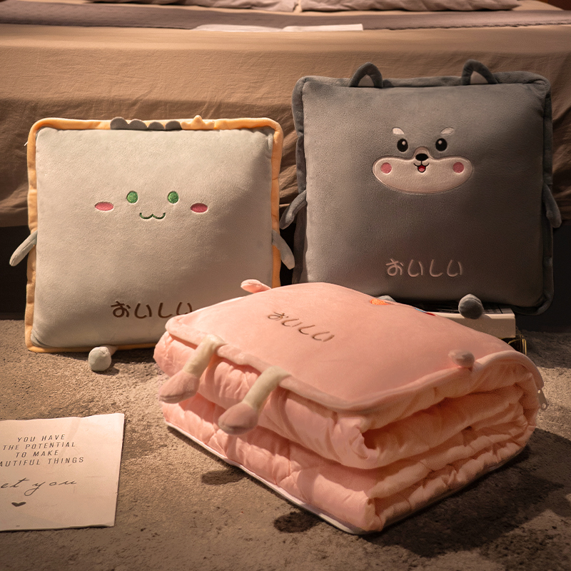 抱枕被子b两用毯子二合一办公室午睡枕头多功能折叠空调被汽车靠