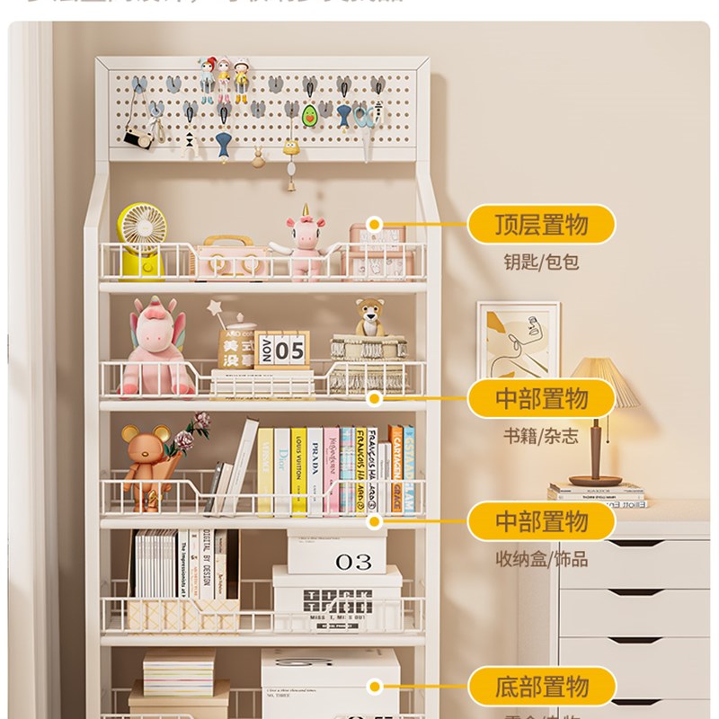 小推车落地收纳h架客厅零食置物架宿舍储物收纳架子可移动多层书