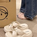 水钻交叉室内居家拖鞋 厚底增高防滑凉拖鞋 外穿时尚 新款 女2025夏季