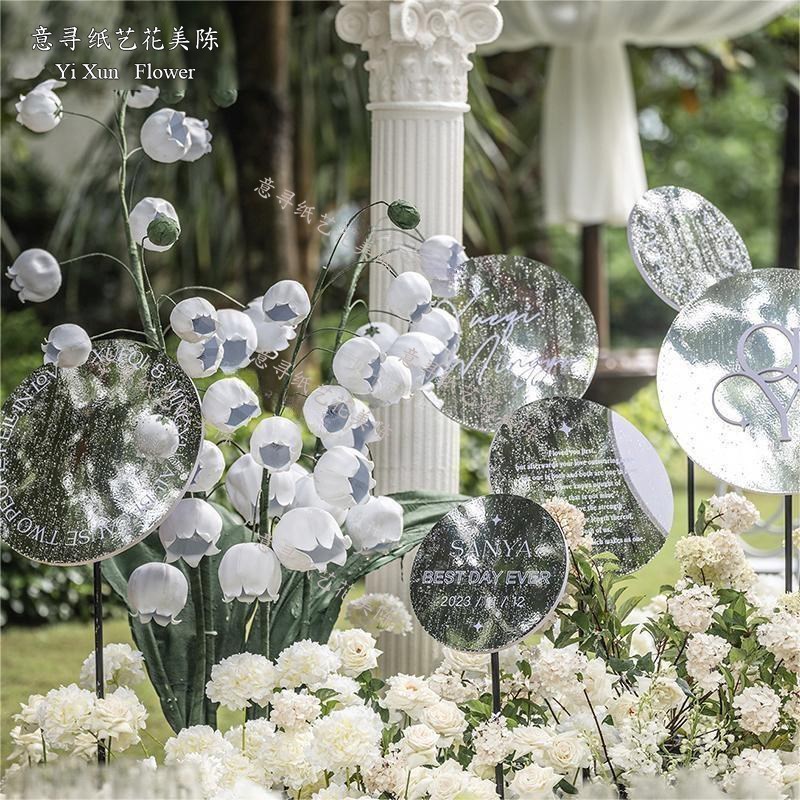 铃兰风铃eva泡沫纸艺花布置装饰C道具婚礼婚庆舞台背景手工白色