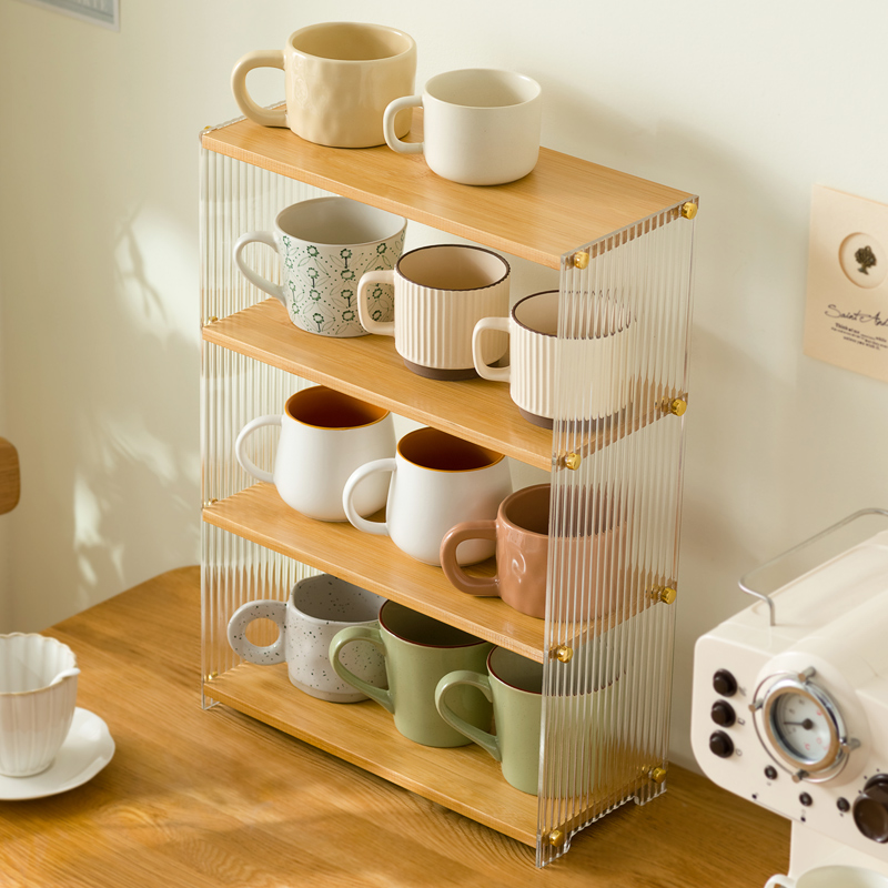 亚克力杯架轻奢水杯架子收纳水吧置物架马克杯咖啡茶杯茶具放置架