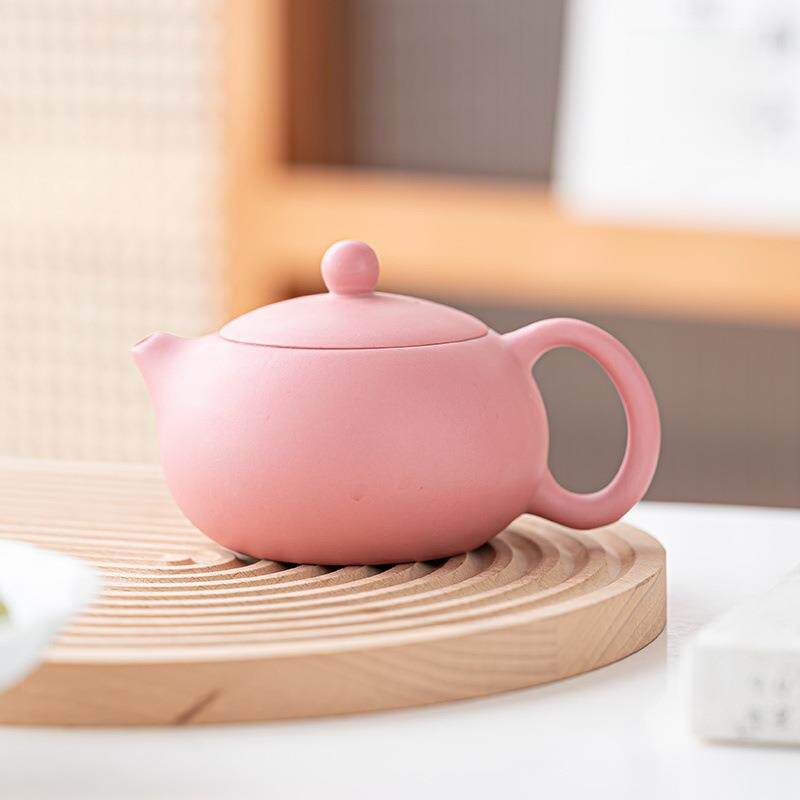 网红高贵粉色手工紫砂西施壶创意简约泡茶壶高档家用办公送礼