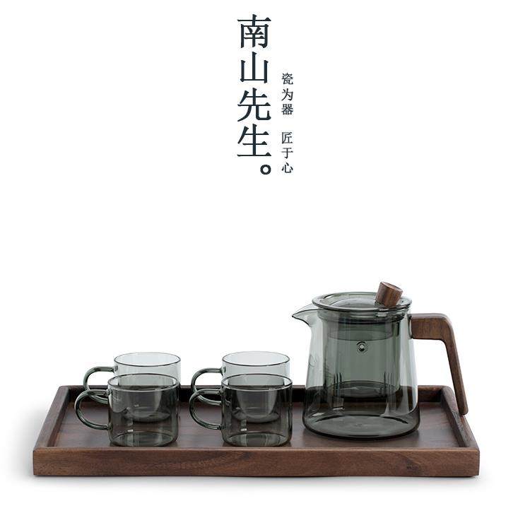 2F南山先生素问玻璃茶壶套装家用煮茶壶轻奢办公会客泡茶壶简约茶