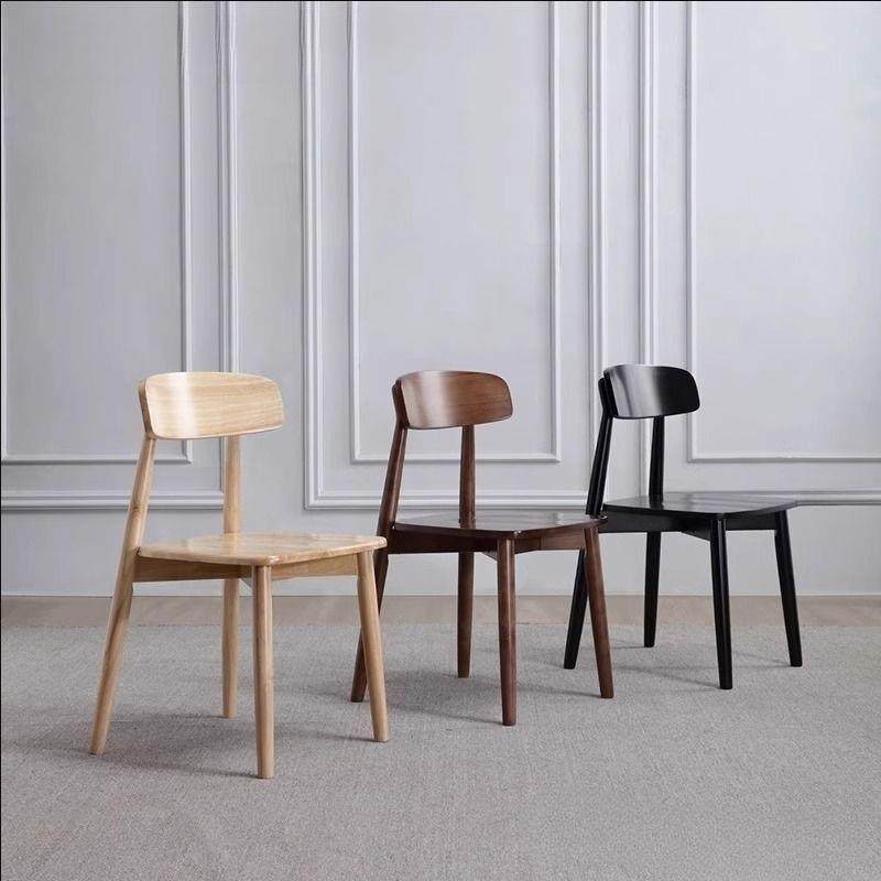 爆款奶油风餐椅实木椅子家用简约现代北欧轻奢白色餐厅餐桌椅凳子