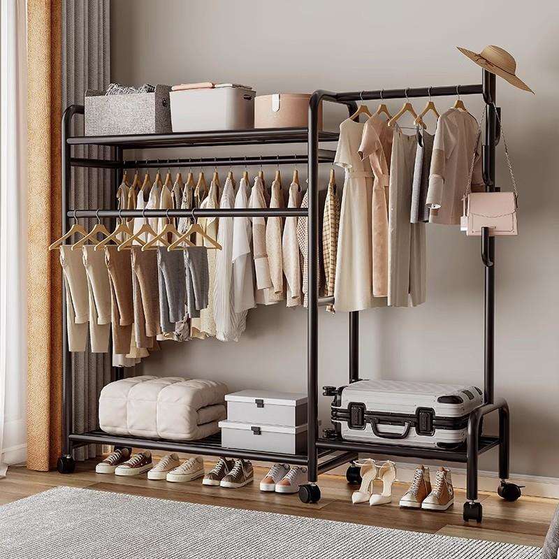 挂衣架落地卧室家用移动衣帽架简易衣服挂架置物架衣帽间晾衣架