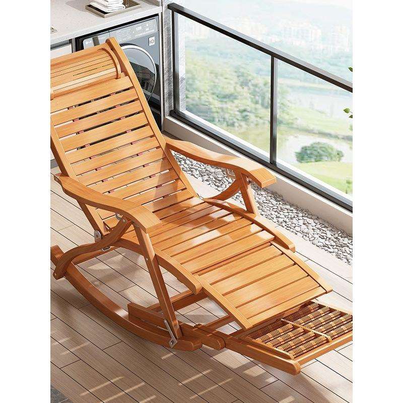 躺椅折叠大人竹摇摇家用午休凉椅懒人阳台逍遥老人休闲睡椅子工厂