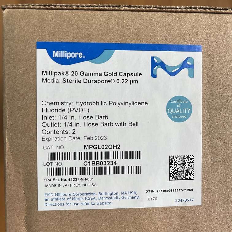 Millipore Millipak40终端过滤器MPGL02GH2