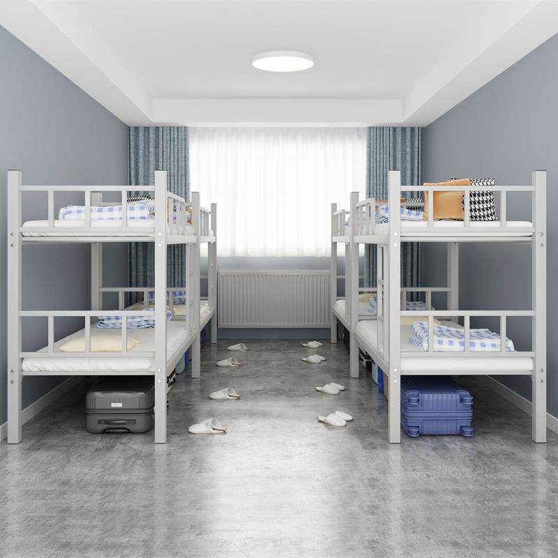 上下铺双层床铁床双人员工宿舍上下床学校公寓铁架高低铁艺床架子