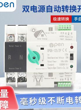 双电源自动转换开关2P3P4P125A两路ATS应急电源不断电切换开关