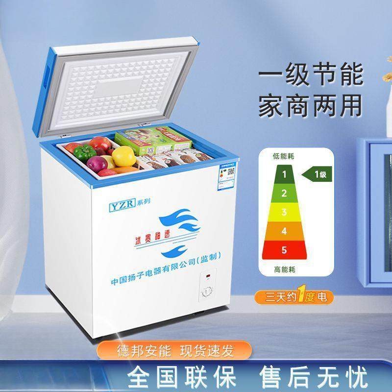 冰柜小型家用宿舍迷你冷冻冷藏卧式双温两用1级省电王冰箱