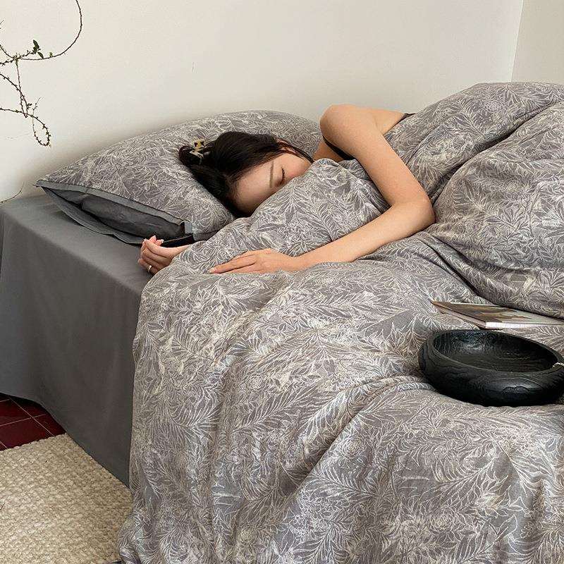 复古日系丨空气层大提花水洗棉纯棉床上用品四件套