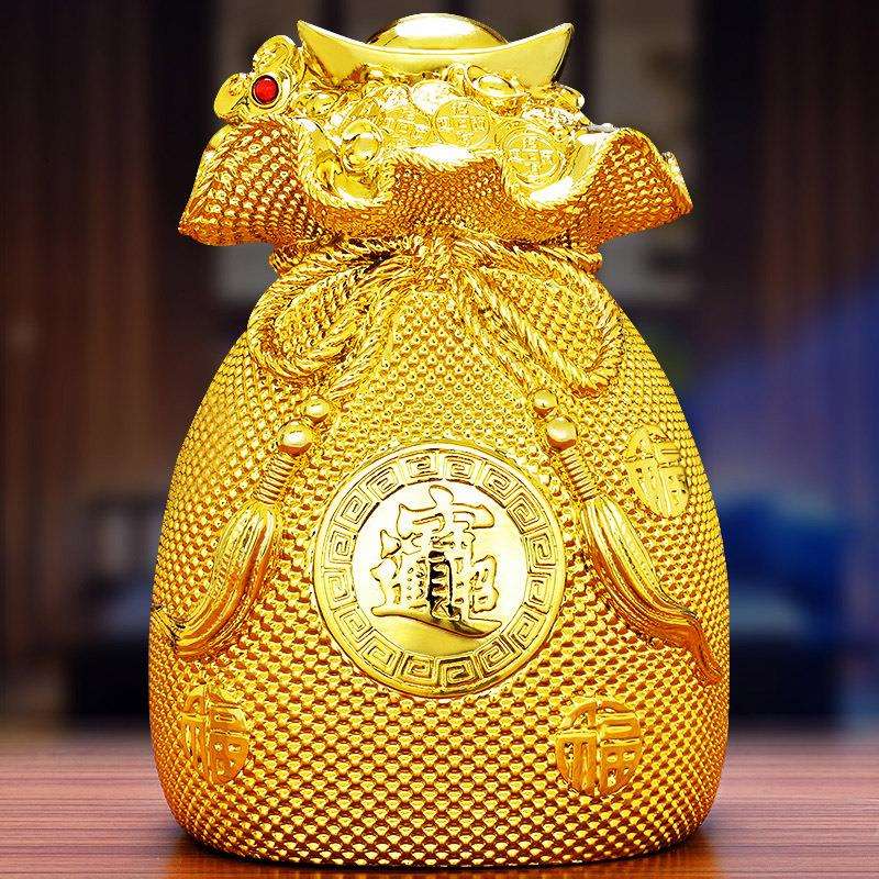存钱罐2024新款只进不出聚宝盆进宝金元宝摆件客厅装极凯