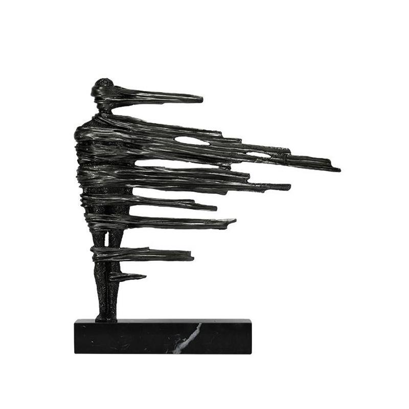 美豹创意铸铁随风吹人物摆件样板房家具卖场书柜装饰陈设软装饰品