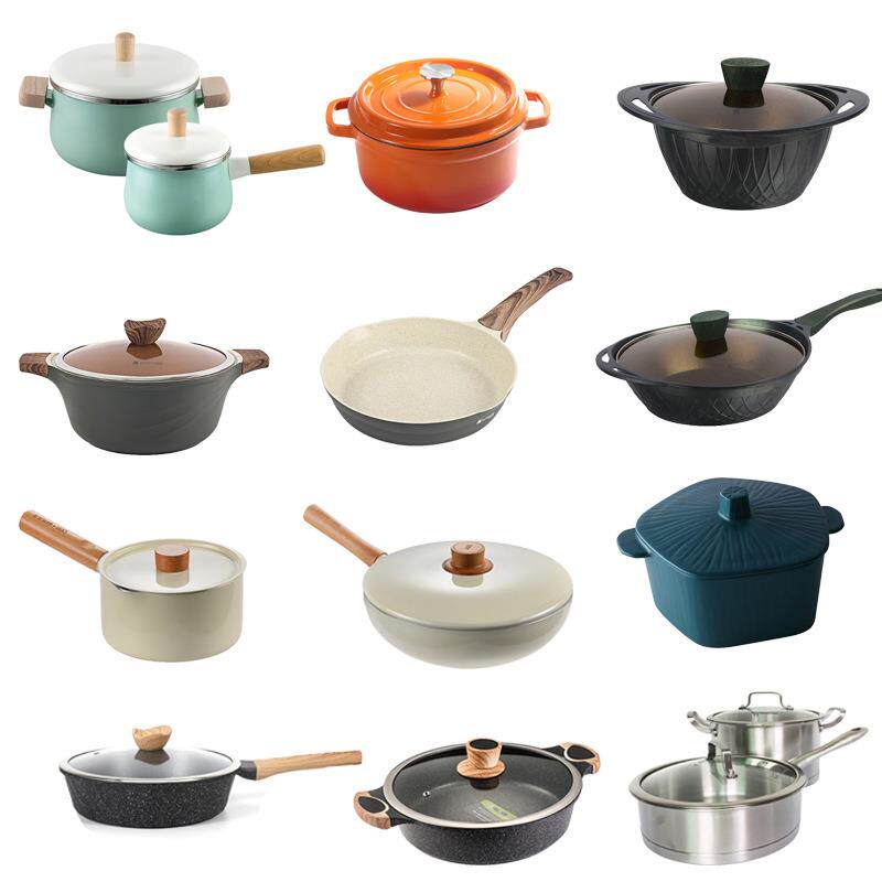 摆件陶瓷道具锅具样板房搪瓷锅厨具厨房组合锅具不锈钢装饰品摆设