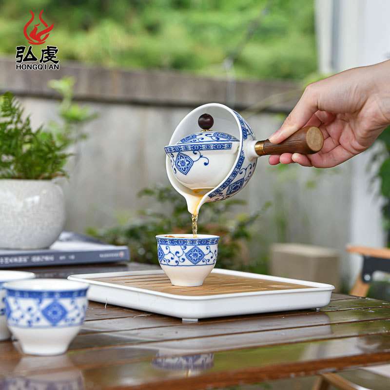 懒人泡茶自动旅行茶具青花瓷陶瓷茶壶家用轻奢便携茶具一杯泡套装