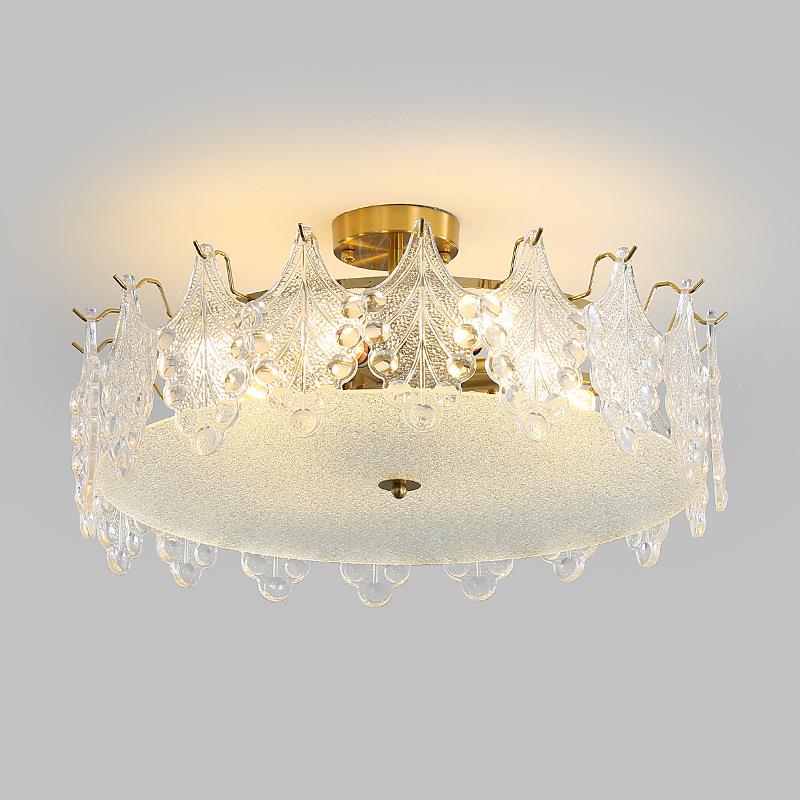 法式轻奢水晶意式简约温馨卧室灯主房间样板间网红艺术美式吸顶灯