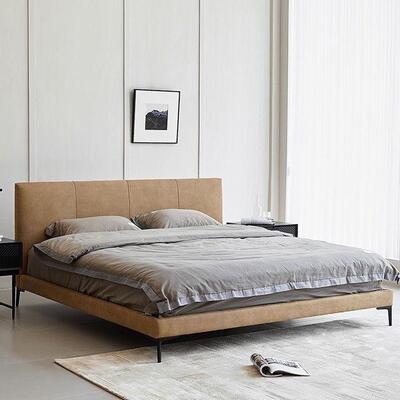 轻奢极简科技布床现代简约主卧布艺床北欧诧寂风双人民宿床小户型