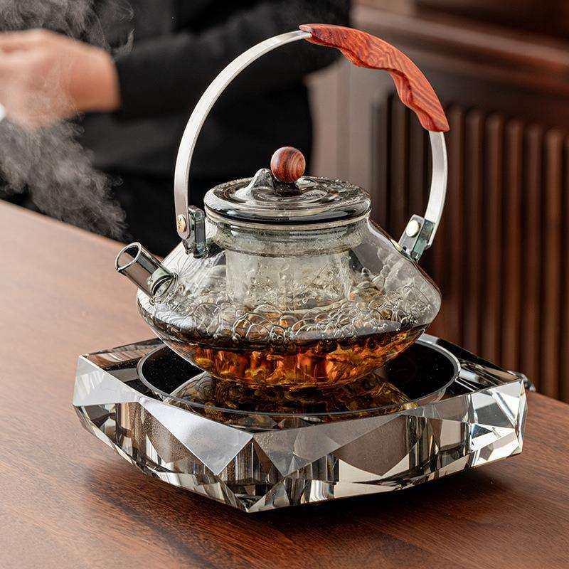 水晶电陶炉煮茶器炉烧水壶泡茶玻璃壶家用小型茶炉围炉煮茶壶套装
