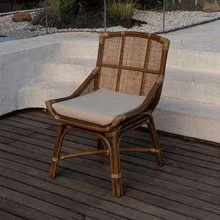 日式真藤椅哈珀·印尼藤复古休闲单人椅子餐厅餐椅民宿茶舍椅