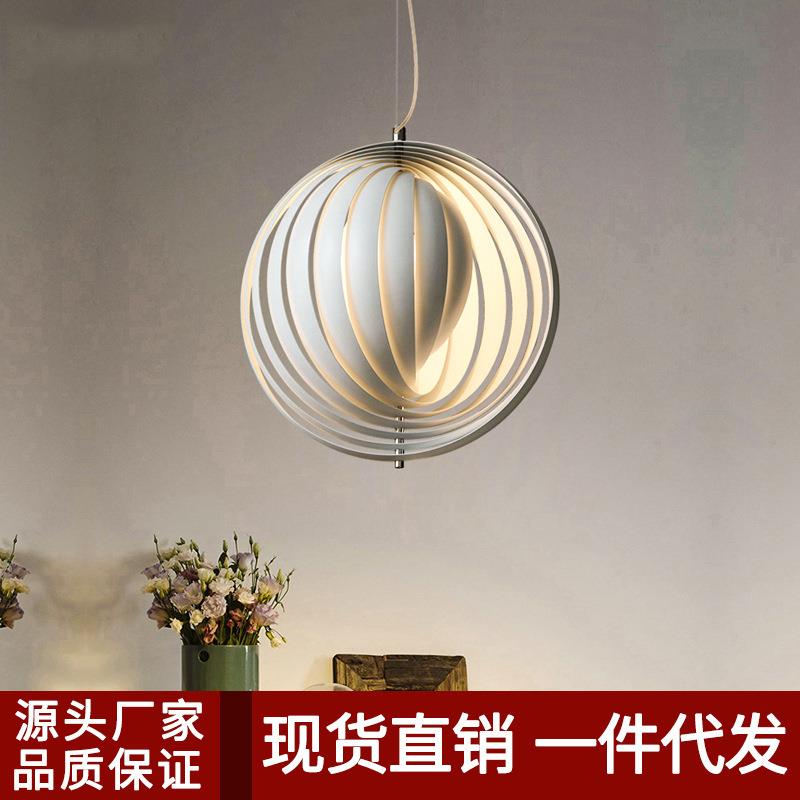 北欧创意吊灯吧台餐桌旋转吊灯后现代设计师样板房丹麦月亮个性灯
