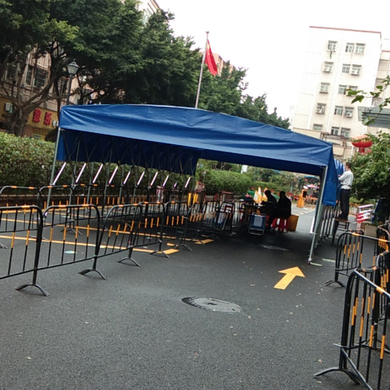 安装推拉棚伸缩推拉活动蓬移动挡雨遮阳棚屋顶移动式仓库推拉棚厂