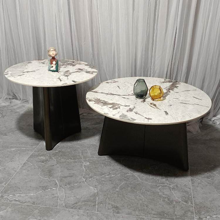 简易小茶几家用客厅创意铁艺玻璃圆形茶几北欧茶几现代简约小户型